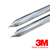 Vintage Style 5/8" Silver & Chrome Side Body Trim Molding - Formed Pointed Ends - Automotive Authority