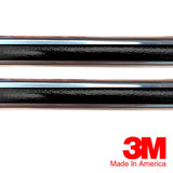Vintage Style 1 1/8" Black & Chrome Side Body Trim Molding - Formed Pointed Ends - Automotive Authority
