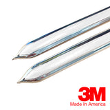 Vintage Style 7/8" White & Chrome Side Body Trim Molding - Formed Pointed Ends - Automotive Authority