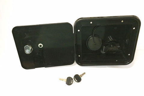 Valterra BLACK Gravity City Water Inlet Fill Dish Hatch Lock RV Trailer - Automotive Authority