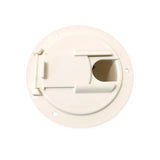 WHITE Electric Power Cord Medium Round Cable Hatch 3.5" Cutout RV Trailer - Automotive Authority