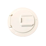 WHITE Electric Power Cord Medium Round Cable Hatch 3.5" Cutout RV Trailer - Automotive Authority