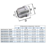AN3-AN20 Weld On Bung Aluminum Male Flare Weldable Fuel Tank Fitting Thread Hose Adapter Connector