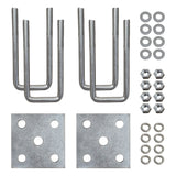 U Bolts & Plate Kit for Boat Trailer Axle Leaf Springs Galvanized Zinc, 2 1/8"W x 6 5/16"L