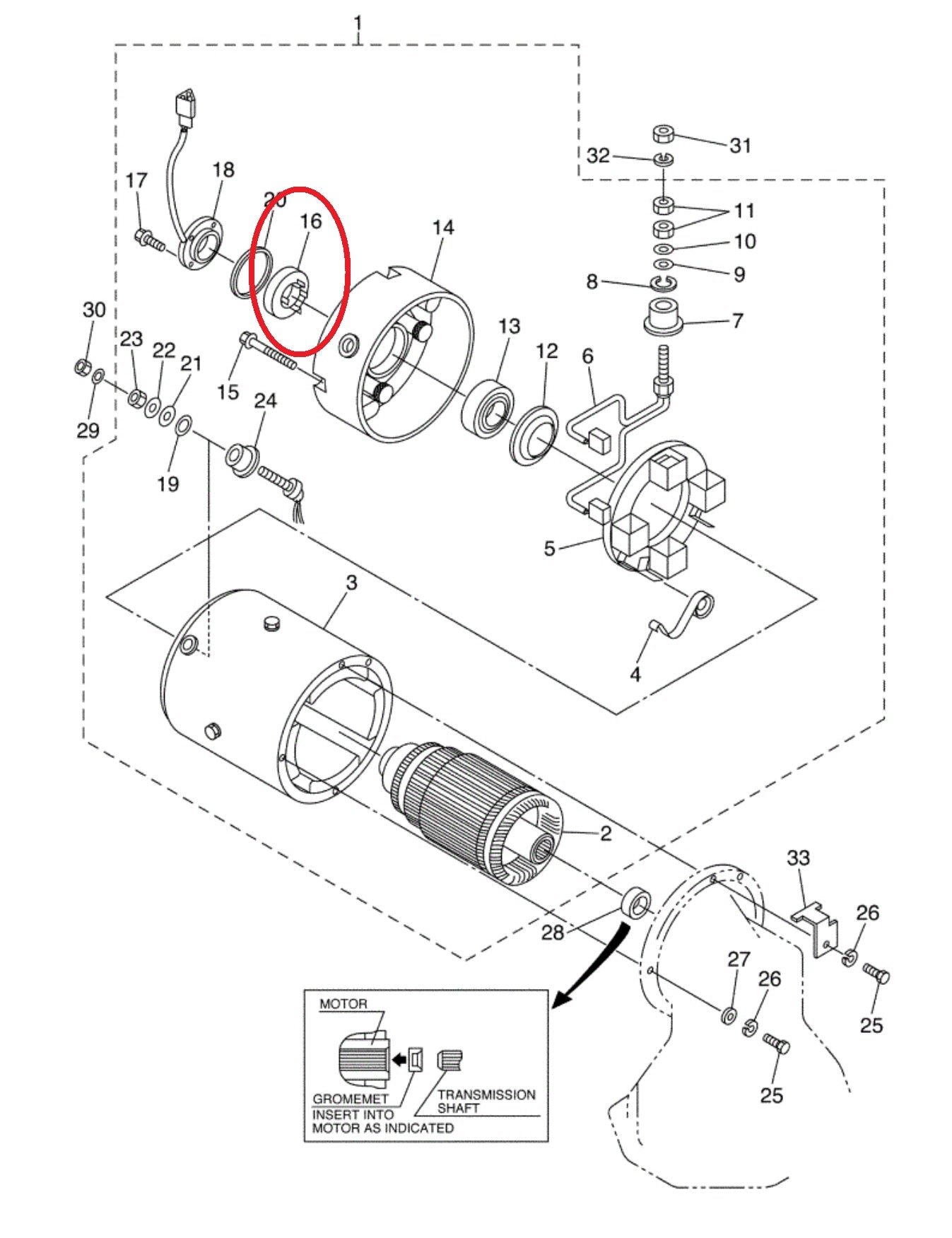 Speed Sensor Magnet For Yamaha G22 G29 w/ Hitachi Motors JU2-H181K