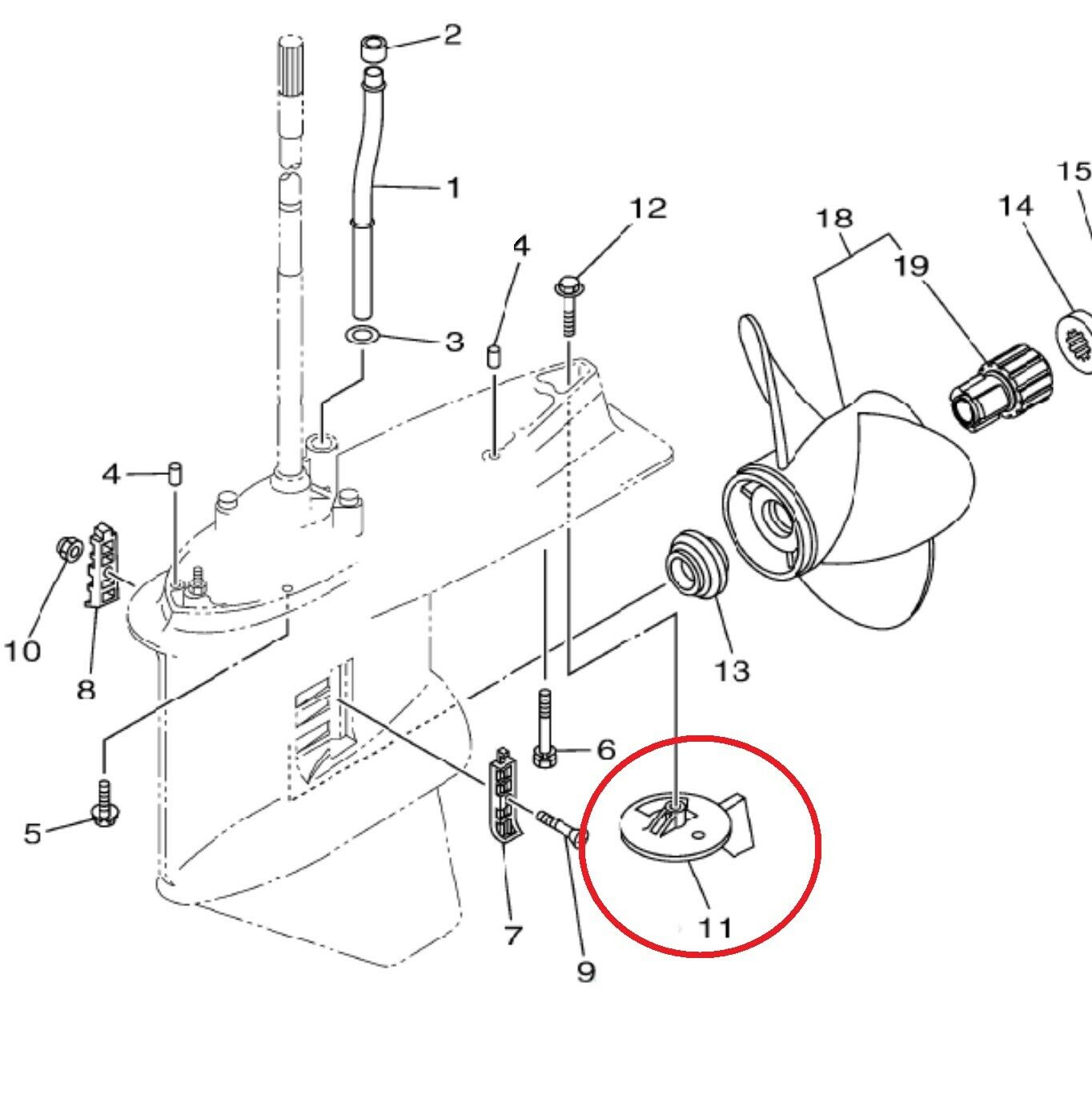 Zinc Trim Tab Anode For Yamaha Outboards Counter Rotation